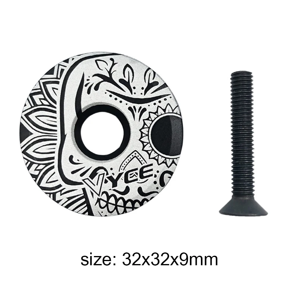 

Mountain road bike handlebar top cover with screw 28.6 mm tube front fork earphone bowl cover aluminum alloy fittings