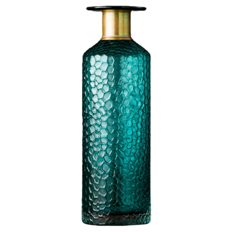 

2PC Modern Nordic Glass Gold Concave Snake Flower Vase Living Room Flower Arrangement Hydroponics Home Decoration, C & A