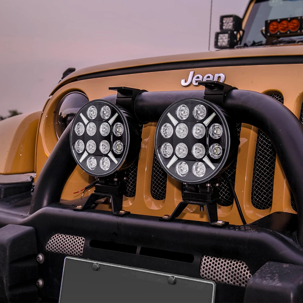 Круглый светодиодный рабочий светильник для вождения внедорожника лодки