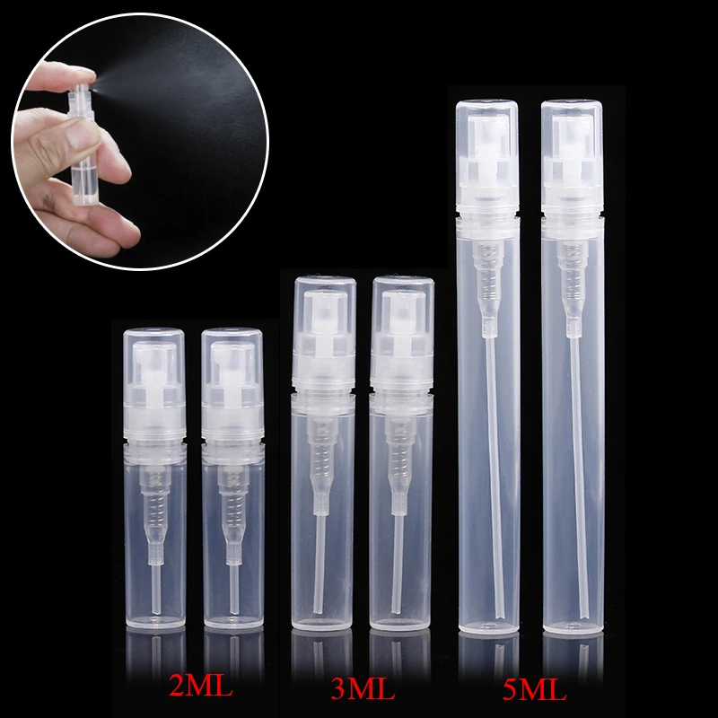 

( 7pcs/lot) Empty 2ml 3ML 4ML 5ML mini Protable plastic spray perfume bottle, small Refillable sample perfume atomizer bottles