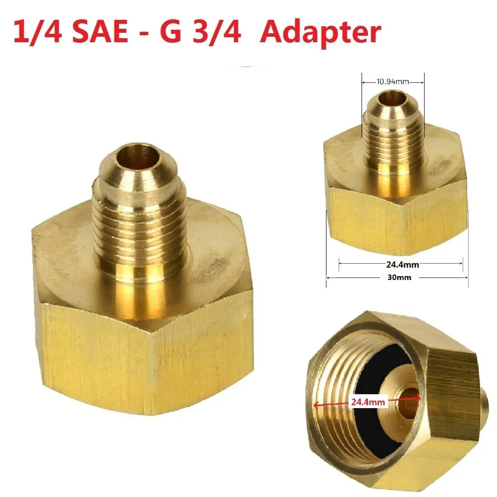 

1/4" Male To 3/4" Female SAE Auto Car Air Conditioner Adapter Bottle Adapter For R134A 1/4SAE G3/4 HVAC Systems Part