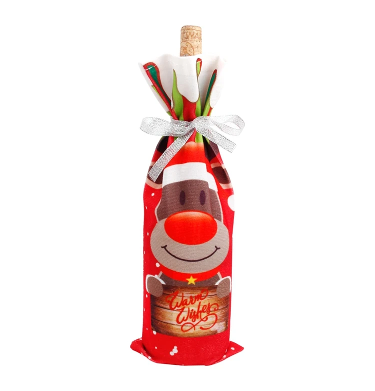 Санта Клаус крышка бутылки вина рождественские украшения для дома Подарочный Рождественский чулок Navidad новогодний декор Рождество