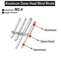 100pcs m2 4x4mm 14mm pure aluminum pop open blind rivet pull nails tool round head self plugging rivet