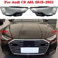 car front headlight cover lampshade lampshade lampcover for audi a6 c8 a6l 2019 2021 head lamp light cover glass lens shell caps