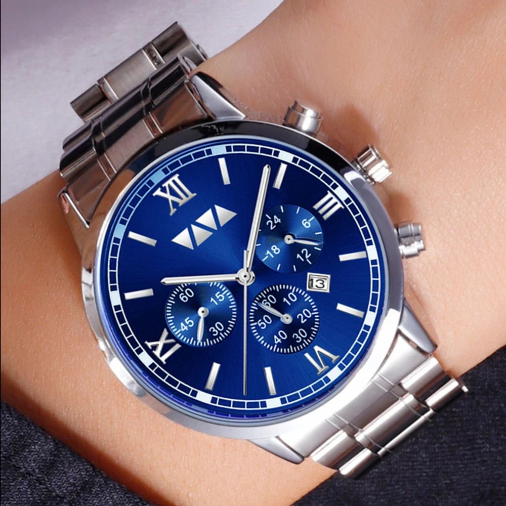 

2022 New Fashion Business Mens Watches Calendar Waterproof Quartz Top Brand Luxury Stainless Steel Sport Clock Men Wristwatches