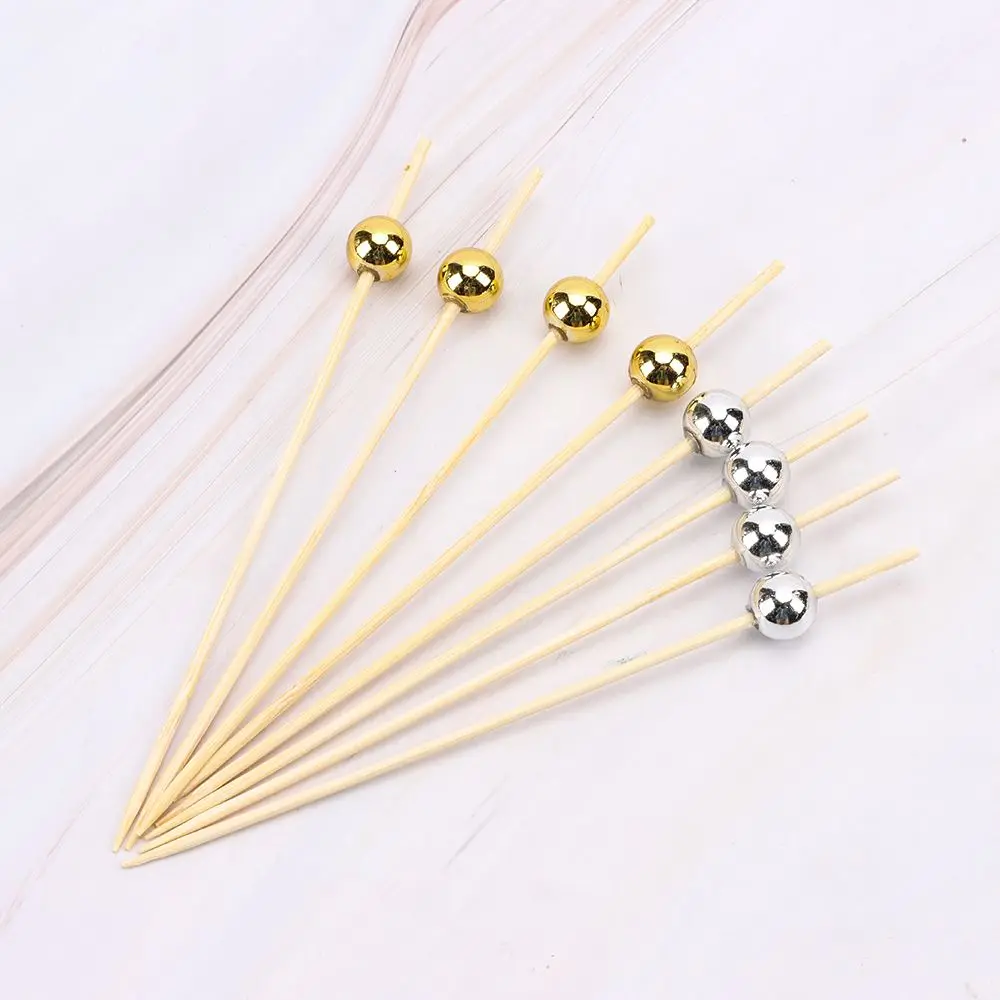 100 шт. жемчужные бамбуковые коктейльные палочки деревянные зубочистки