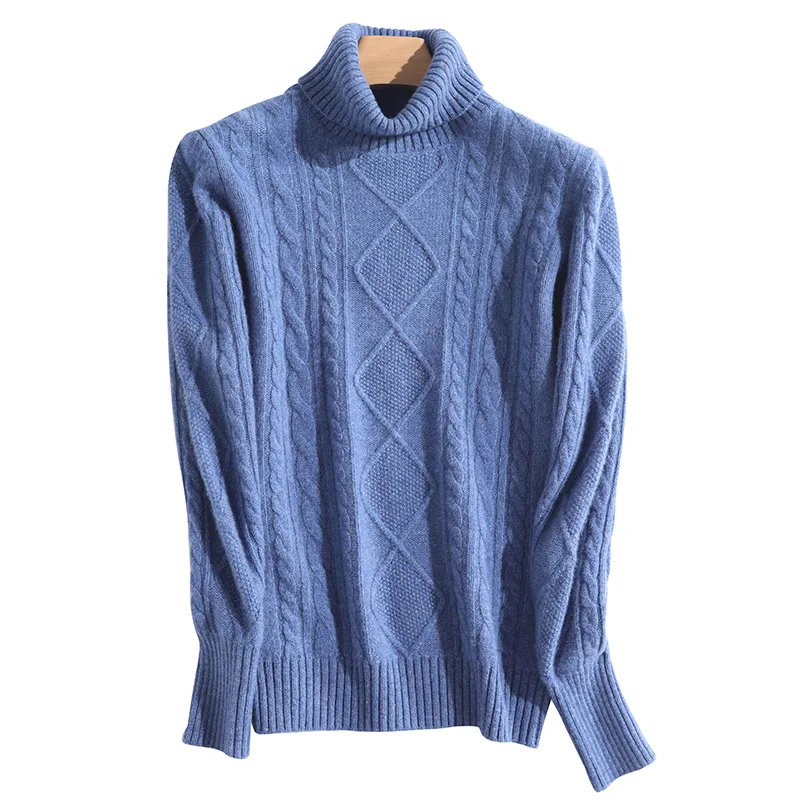 

Turtleneck Vintage Sweaters for Women Cable Soft Female Long Sleeve Knit Jumper Autumn Winter Warm Merino Wool Cashmere Sweater