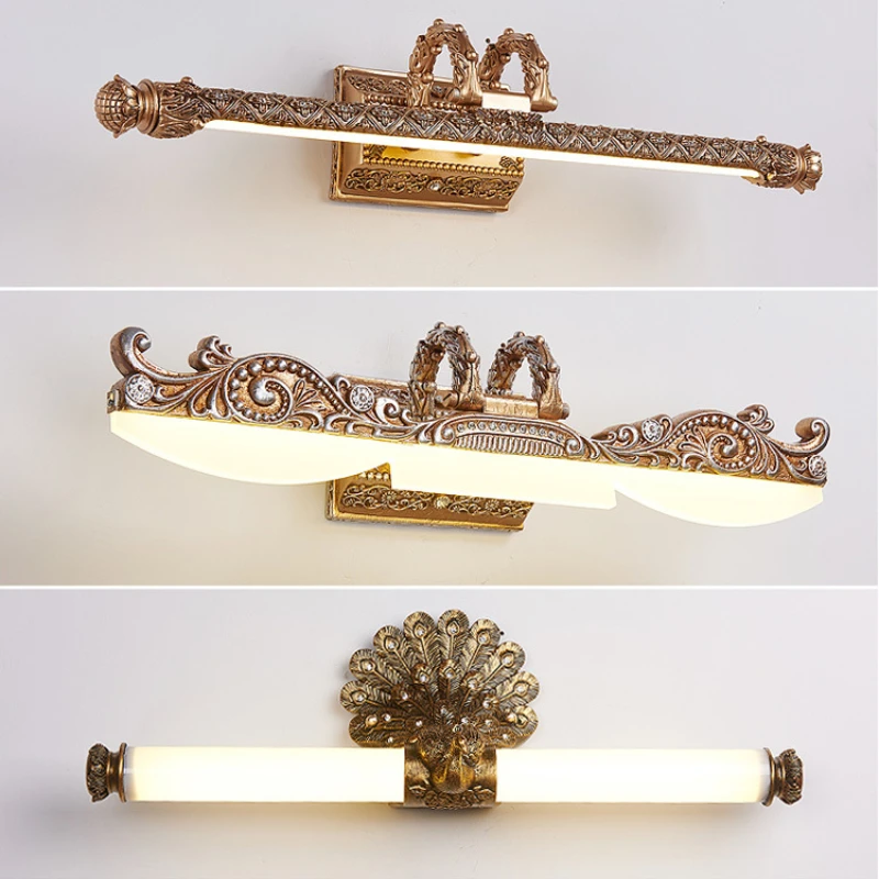 Ретро Европейский зеркальный передний светильник для шкафа водостойкая лампа