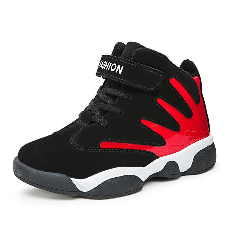 Осенняя детская Баскетбольная обувь модные зимние теплые ботильоны для детей с