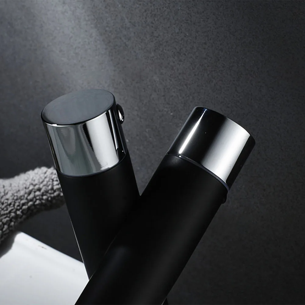 

Waterfall Bathroom Kitchen Basin Sink Faucet Mixer Tap Black One Hole Small Deck Mount Brass Chrome Hot Cold Home Single Handle