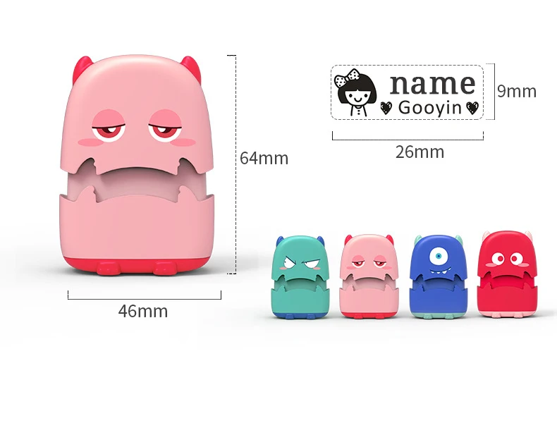 Custom-made Baby Name Stamp DIY For Children Name Seal Student Clothes Chapter Not Easy To Fade Security Name Stamp Monsters Toy