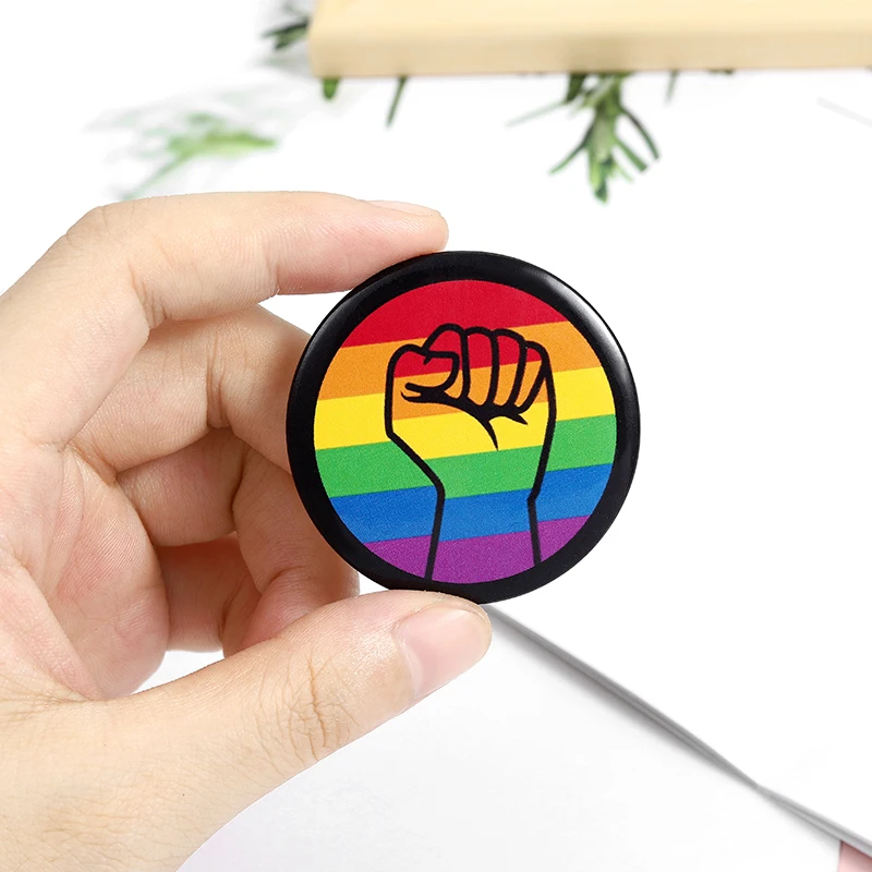 Модные эмалированные булавки ILGA радужной расцветки значки на лацкан с