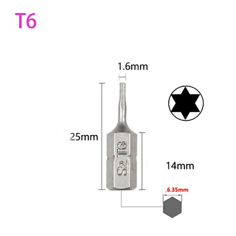 Набор звездообразных отверток 10 шт. звездообразный хвостовик 1/4 T6 T7 T8 T10 T15 T20 T25 T30