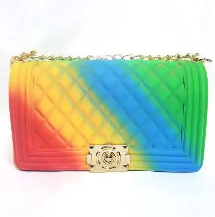 WOMEN BAG JELLY FOR LADIES RAINBOW Fashion bag wholesale prices 2022 New Jelly Purses Customizable Colorful Handbags  Багаж и