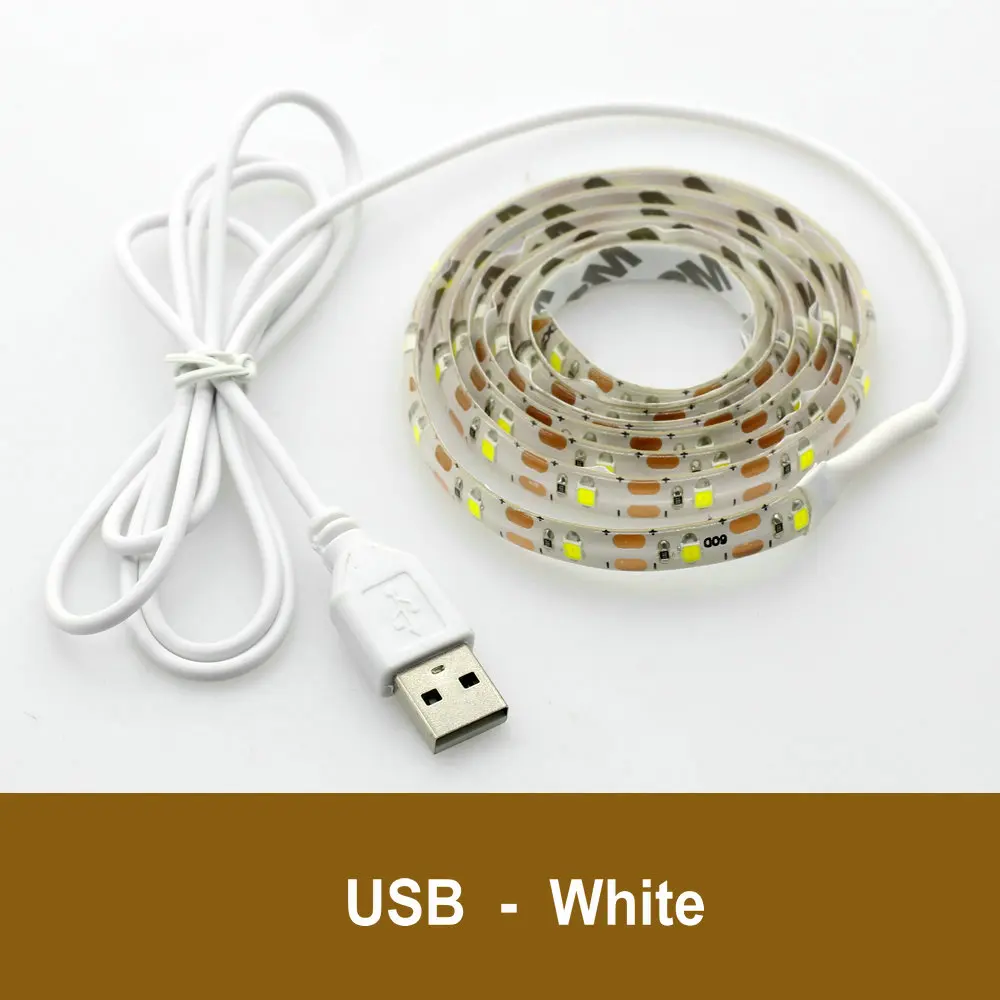 USB - White 1 м 2 м 3 м беспроводной датчик движения светодиодная лента водонепроницаемый USB СВЕТОДИОДНАЯ подсветка под шкаф для кухни ЛЕСТНИЦЫ шкаф Ночная Лампа безопасности - Испускаемый цвет: USB - White