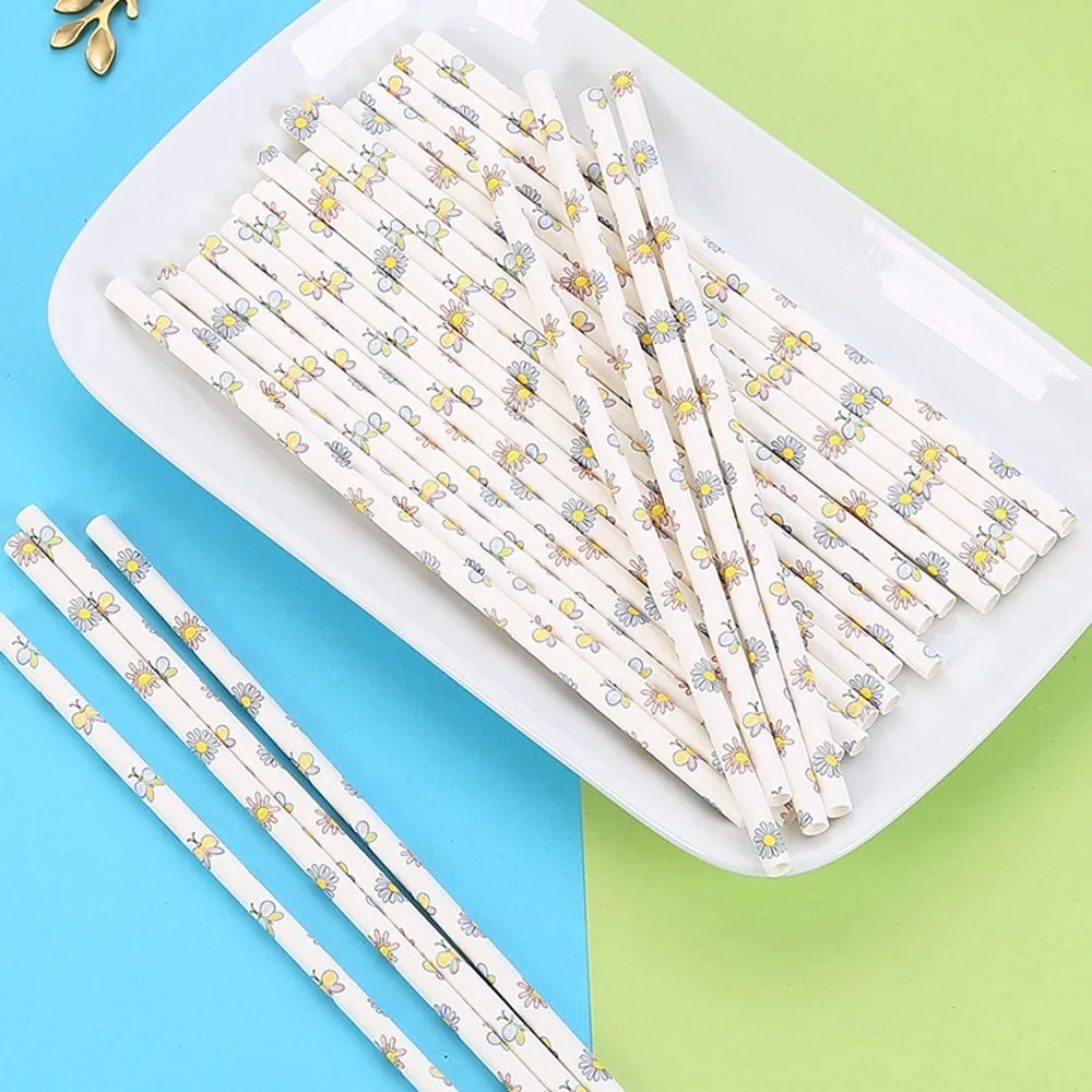 25 шт. одноразовые бумажные соломинки в горошек трубочка фламинго рождественские