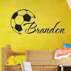 Настенные виниловые наклейки с именем футбольного мяча для мальчиков, персональное имя, футбольный Декор для дома, креативный самоклеящийся постер CN407