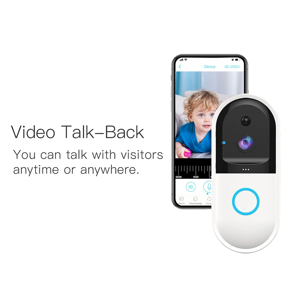 Smart Video Intercom WI-FI Door Phone Bell WIFI Doorbell Camera For Apartments Wireless Security Night Vision | Безопасность и
