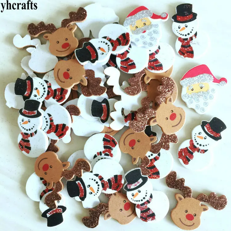 40PCS glitter xmas 1 пакет/партия. Милые наклейки из пены с животными в ферме, детские игрушки DIY. Набор для скрапбукинга. Ранние образовательные поделки. Поделки для детского сада. Элементы деятельности - Цвет: 40PCS glitter xmas