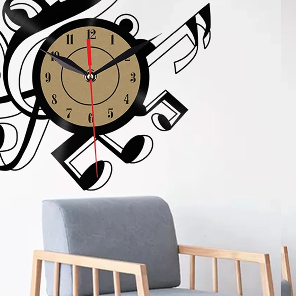 Круглые акриловые виниловые часы Ретро музыкальные настенные 3D Настенные