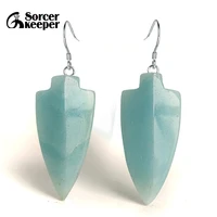 genuine sterling silver 925 100 natural amazonite gemstone high grade drop earrings green fine jewelry gift for women hs498