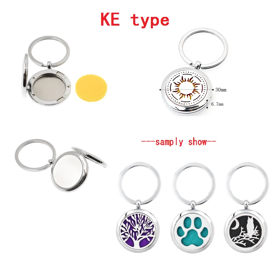 30 мм сплав эфирное масло ароматерапия брелок для ключей диффузор кулон подарок 5