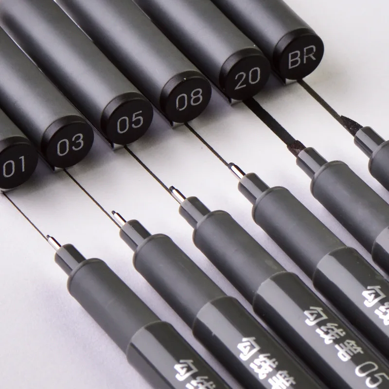 

6Pcs/Set Waterproof Sketch Pigment Fine Liner Pen Needle Drawing Pen Professional Art Marker Micron Pen School Office Stationery