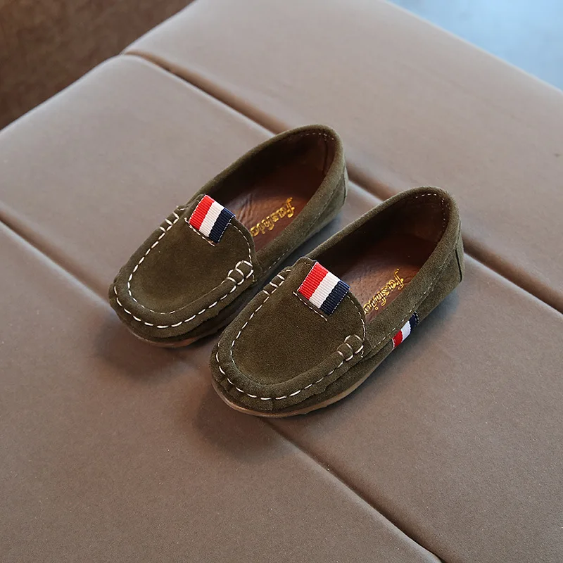 Unisex 2020 Suede girls footwear children Boys Shoes leather Toddler Baby Sneakers Slip On Brown/Green/Red/Yellow A11221 | Детская