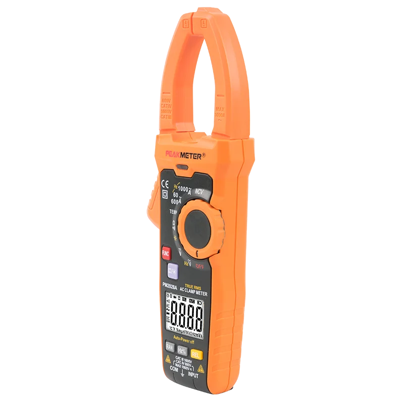 Фото PEAKMETER PM2028A 6000 отсчетов, автоматический диапазон переменного тока, цифровые клещи, мультиметр, истинное среднеквадратичное значение, сопротивление, емкость, частота, клещи NCV №3