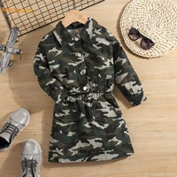 fashion girls spring full sleeve lapel camouflage top jacketskirts young children kids baby clothes set 2pcs 18m 6y