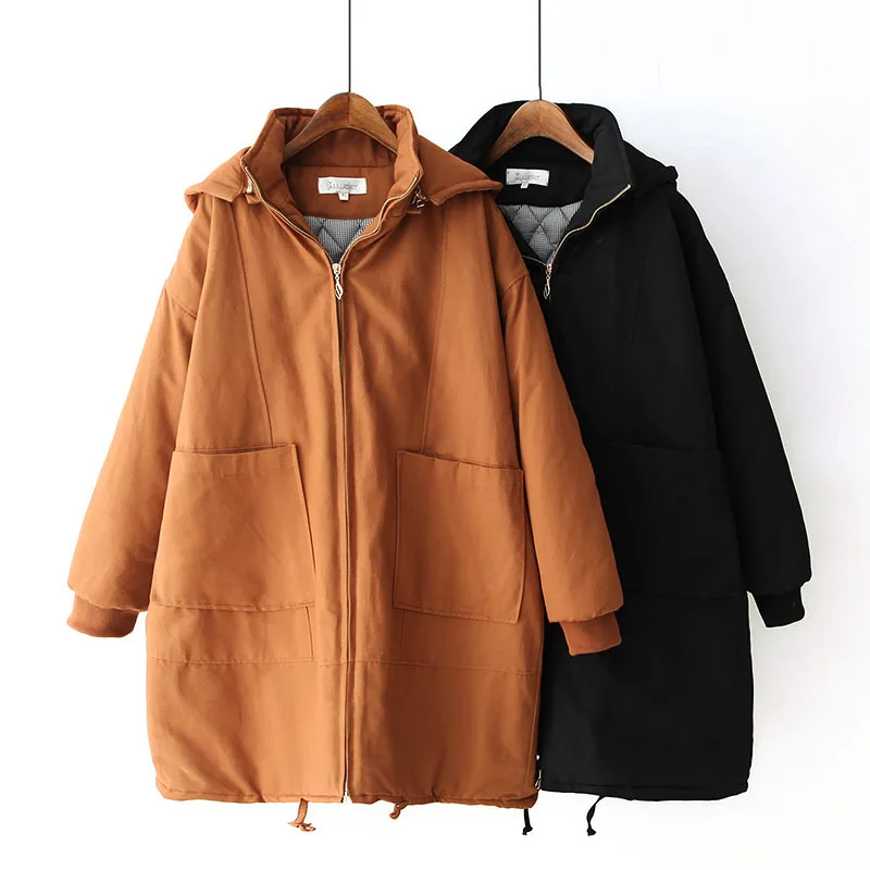 Зимние Повседневные длинные стеганые пальто 2019 размера плюс модная свободная