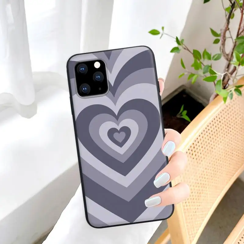

Drop Shipping Heart Fashion Black Rubber Mobile Phone Case Cover For IPhone 12 11 Pro Max Xs X Xr 7 8 6 6s Plus 5 5s Se 2020