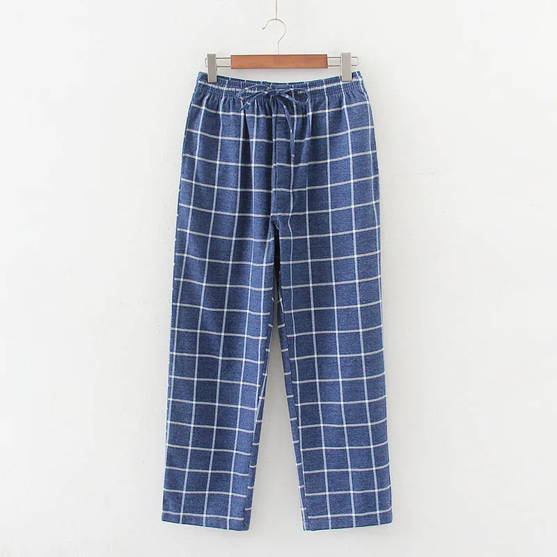 

Cotton plaid pajama pants for adluts cotton trousers cotton autumn and winter men's trousers large size loose home pants