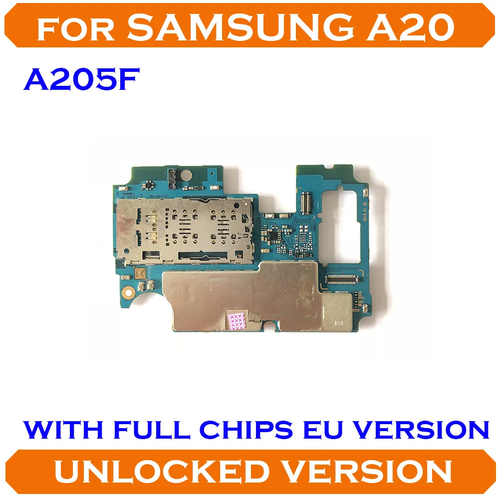 Заводская разблокированная материнская плата для Samsung Galaxy A20 A205F A202F оригинальная