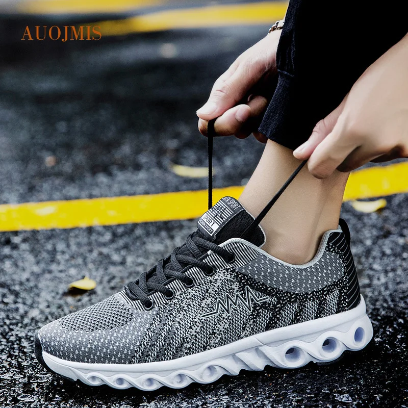 Мужская обувь AUOJMIS Новинка осени 2019 дышащие летающие тканые повседневные туфли