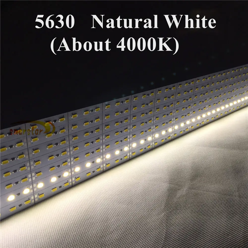 Natural White 10X0,5 M 5630(5730) светодиодный свет полосы жесткий бар светодиодное освещение, Лампа DC 12 вольт 72 светодиодный s/m общая длина 5 метров - Испускаемый цвет: Natural White