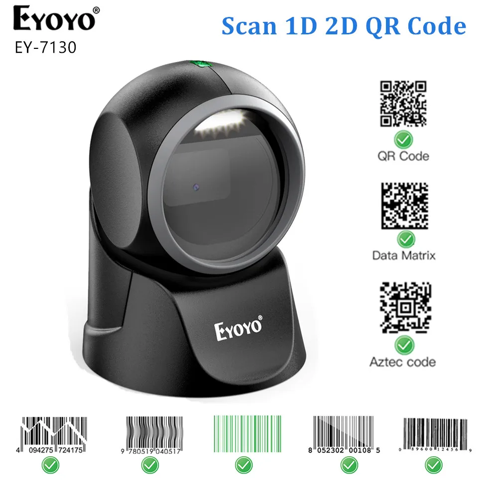 Eyoyo Scanner High reading speed barcode scanning platform bar code scanner reader 1D 2D Desk Barcode Reader PDF417 Scanning