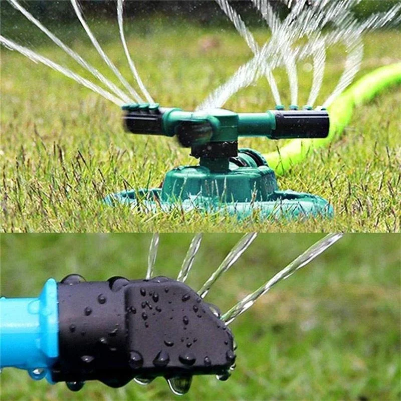 

360 Degree Auto Rotating Garden Sprinklers Automatic Watering Grass Lawn Water Sprinkler 3 Arms Nozzles Garden Irrigation Tools