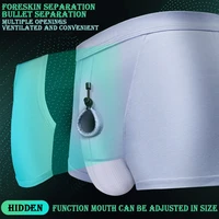 men open hole breathable underwear divide boxers feature sexy comfortable soft male underpant lingerie prolong sex time physical