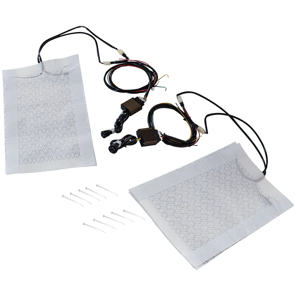 

2 sets of car carbon universal seat heating mats retrofit kit for cars, 3 levels