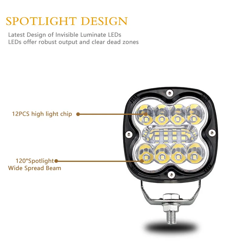 Автомобильная светодиодная фара противотумансветильник 4x4 для джипа мотоциклы