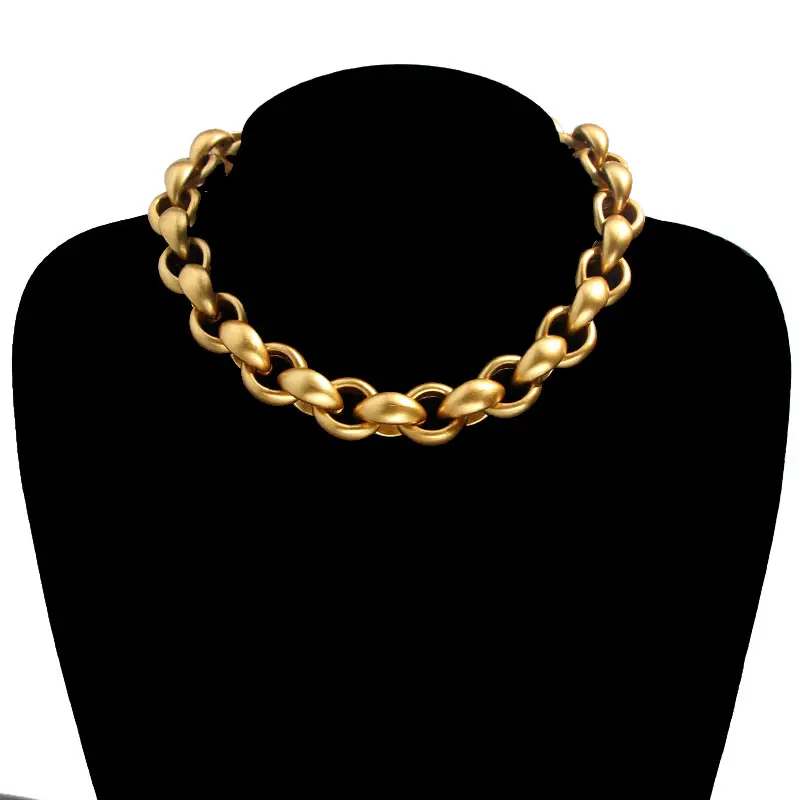JJFOUCS модное колье Золотая цепочка ожерелье для женщин и мужчин тяжелое