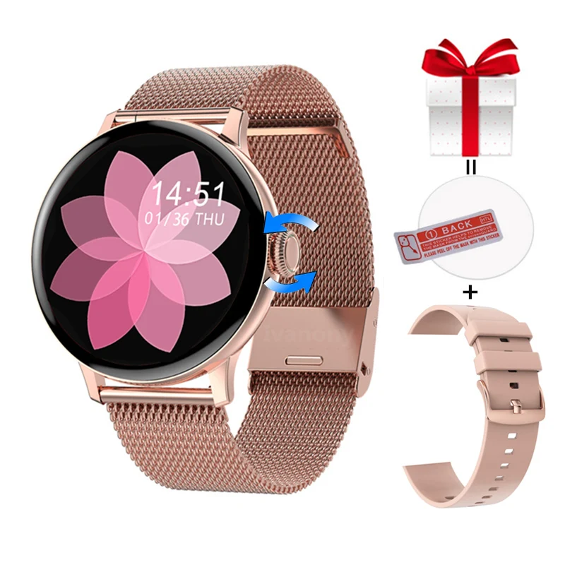 

Женские умные часы с беспроводной зарядкой, водонепроницаемые Смарт-часы с защитой IP68, функцией предварительного выключения дыхания и трен...