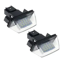 2Pcs/set 18 LED License Number Plate Lights Lamp For Peugeot 206 207 307 308 406 Citroen C3/C4/C5/C6 dropshipping for LED