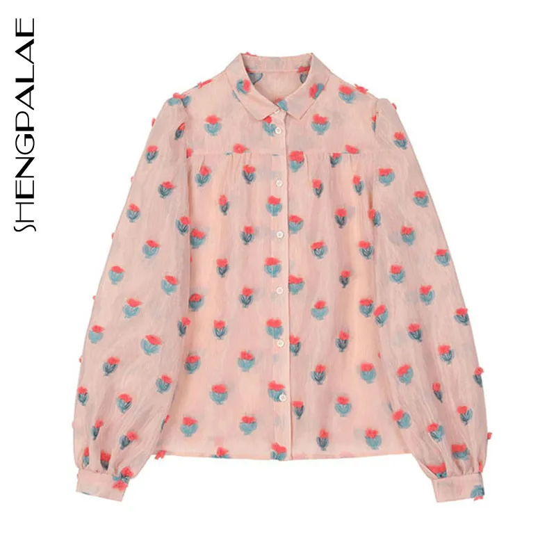 SHENGPALAE 2020 Новая женская рубашка женские Топы с длинным рукавом Повседневный