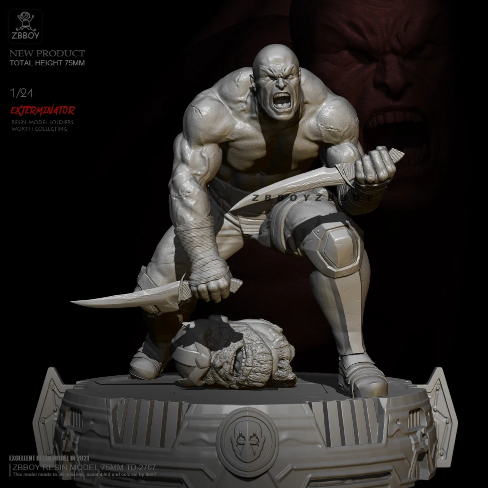 

75 мм, 1/24, набор моделей из смолы, бесцветные и самособранные строительные фигурки