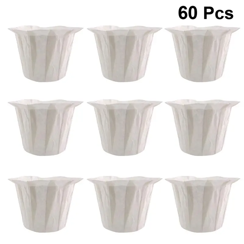 60 шт одноразовые фильтры для кофемашины Замена бумажных фильтрующих стаканчиков