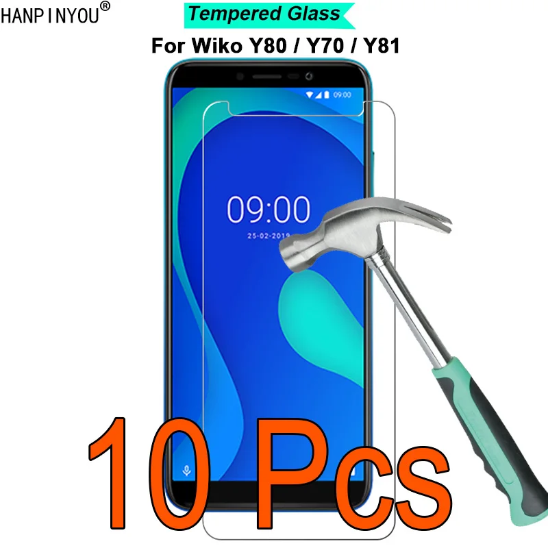 

10 Pcs/Lot For Wiko Y80 Y70 Y81 9H Hardness 2.5D Ultra-thin Toughened Tempered Glass Film Screen Protector Guard