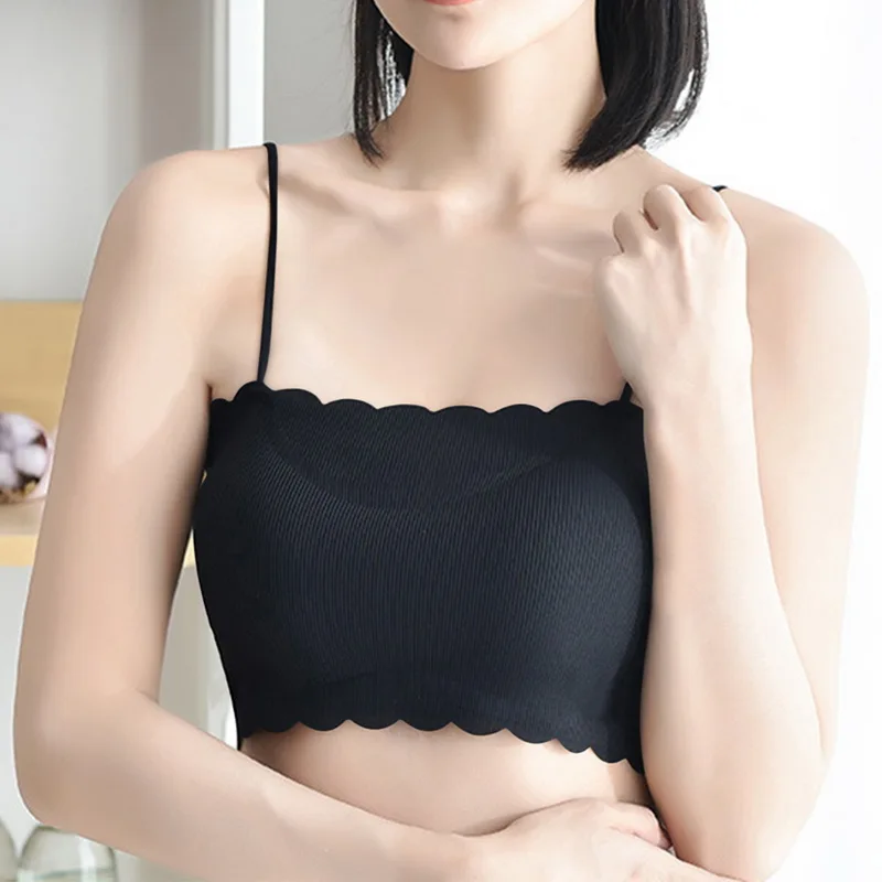 

Summer Women Bandeau Top Underwear Breathable Strapless Bra Top Streetwear Seamless Female Casual Tank Crop Tops Sexy Lingerie