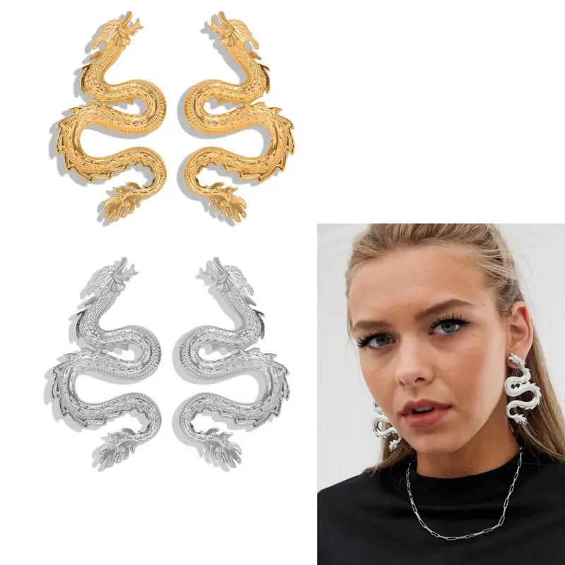 2020 крутые сережки гвоздики для мальчиков и девочек Гвоздики С тотемным драконом